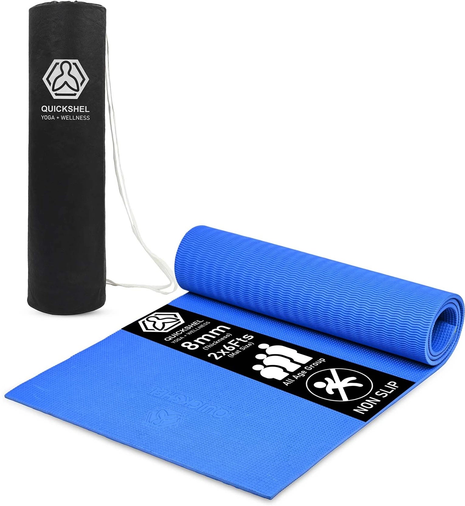 Quick Shel EVA Anti Slip Home Gym Exercise Workout Fitness for Men Women Kids 6 mm and 8 mm Yoga Mat