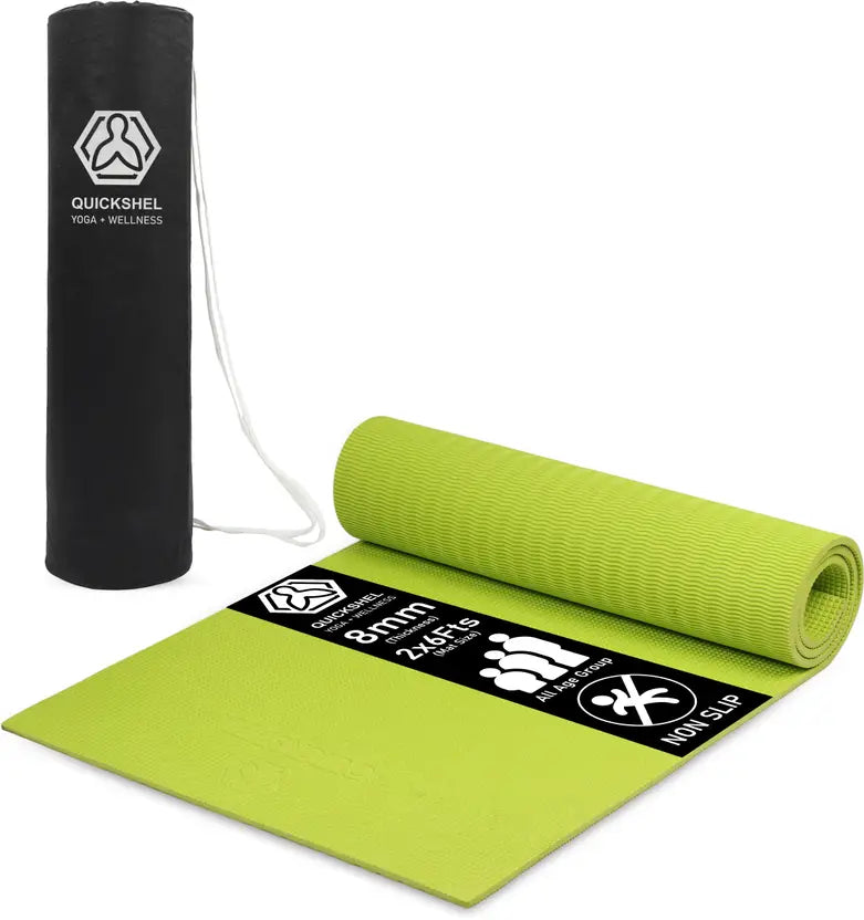 Quick Shel EVA Anti Slip Home Gym Exercise Workout Fitness for Men Women Kids 6 mm and 8 mm Yoga Mat