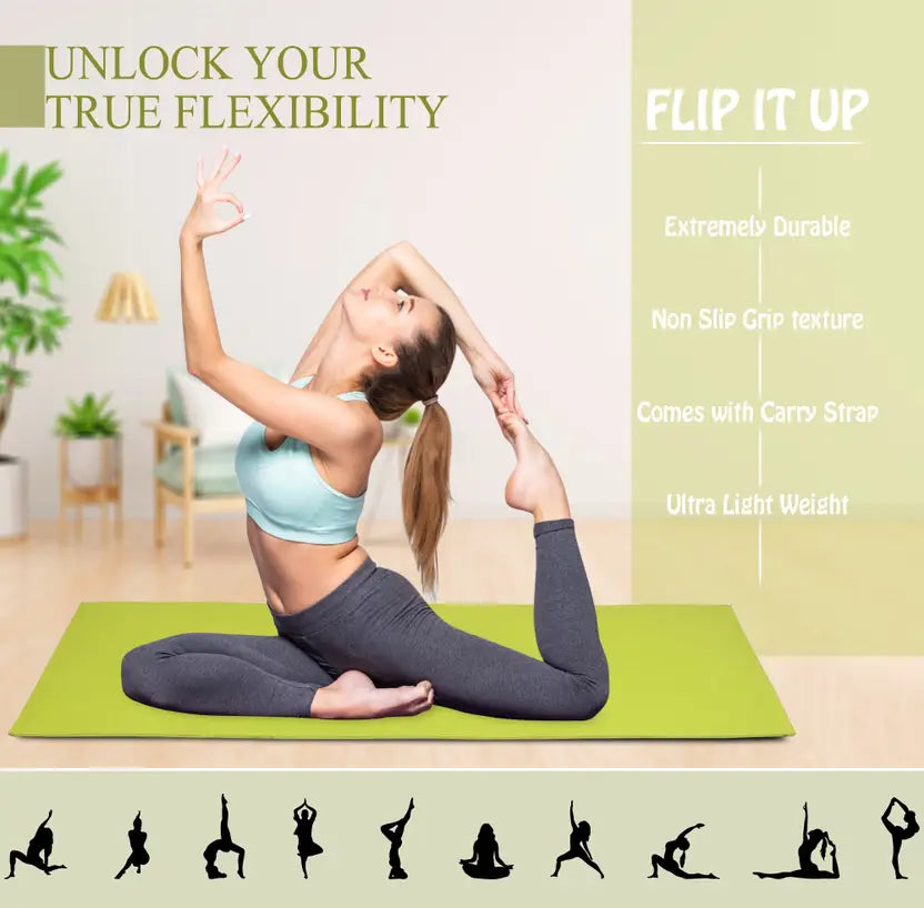 Quick Shel EVA Anti Slip Home Gym Exercise Workout Fitness for Men Women Kids 6 mm and 8 mm Yoga Mat