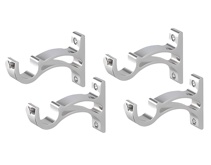 Stainless Steel Curtain Supporter, Parda Rod Holder, Antique Brass Curtain Bracket Set for Doors & Windows, Rod Support/Holder, Curtain Clamp for Windows