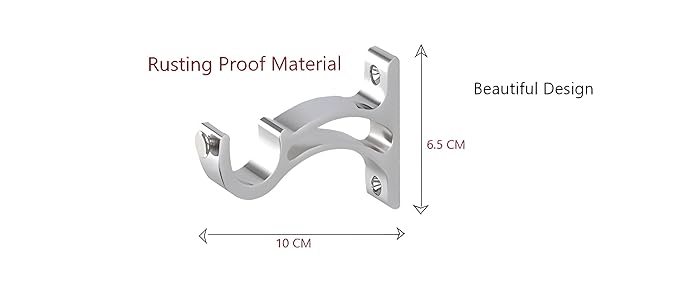 Stainless Steel Curtain Supporter, Parda Rod Holder, Antique Brass Curtain Bracket Set for Doors & Windows, Rod Support/Holder, Curtain Clamp for Windows