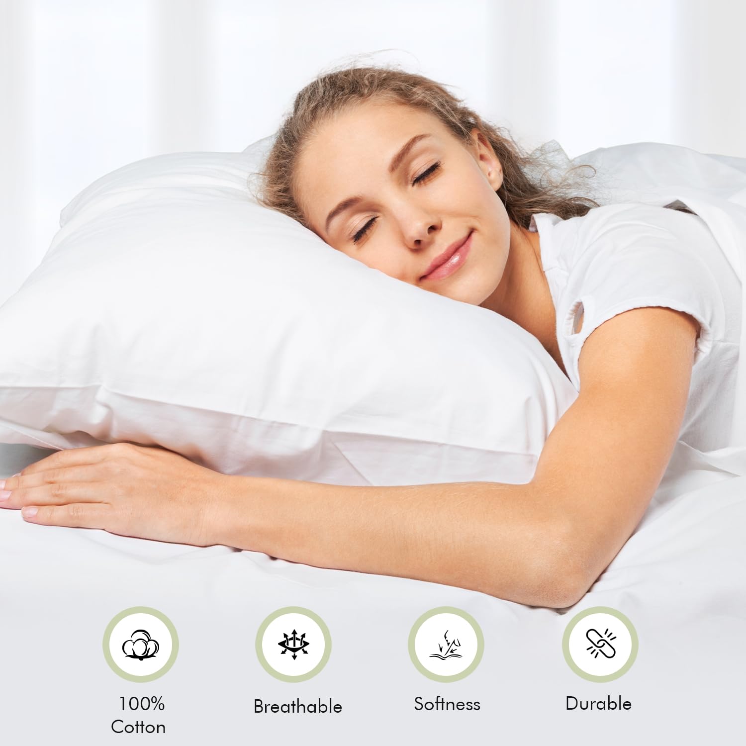 LINENWALAS 300 TC 100% Cotton Satin Stripes King Bed Sheet - Premium Hotel Bedsheet and 2 Pillow Covers Set for Hotels, Guest House & B&B (White,100x108 inch)