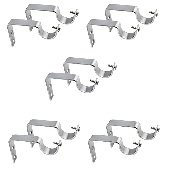 Stainless Steel Curtain Supporter, Parda Rod Holder, Antique Brass Curtain Bracket Set for Doors & Windows, Rod Support/Holder, Curtain Clamp for Windows