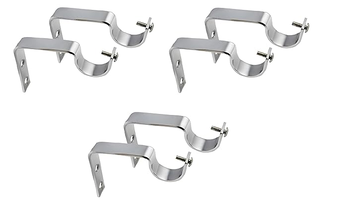 Stainless Steel Curtain Supporter, Parda Rod Holder, Antique Brass Curtain Bracket Set for Doors & Windows, Rod Support/Holder, Curtain Clamp for Windows