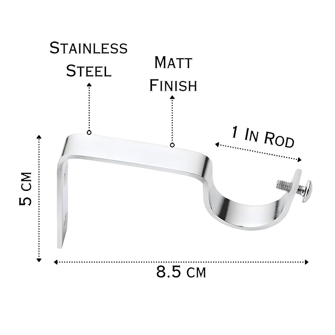 Stainless Steel Curtain Supporter, Parda Rod Holder, Antique Brass Curtain Bracket Set for Doors & Windows, Rod Support/Holder, Curtain Clamp for Windows