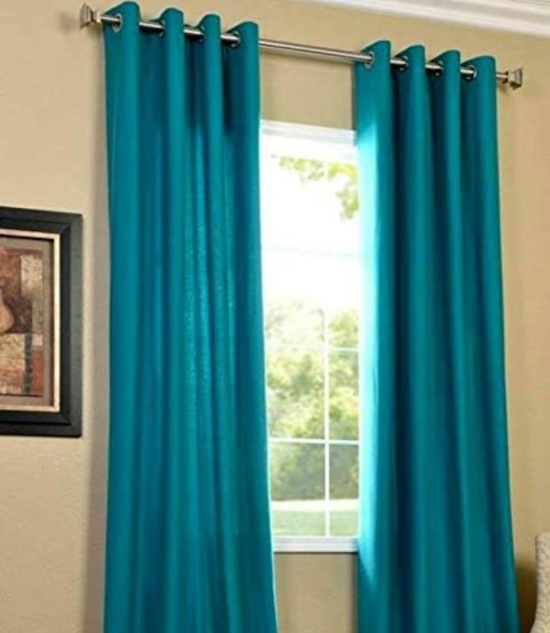 Jindal Stainless Steel (Heavy Duty) 1 Inch Curtain Pipe Length: 6 Feet (72 Inches) Pack Of 2, SILVER