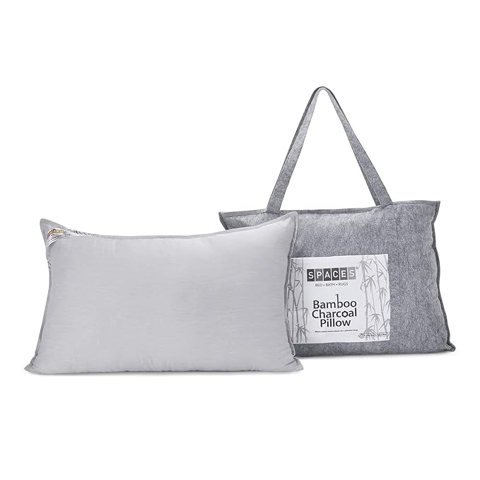 Spaces Bamboo Charcoal Pillow 223 TC (White), 1 Piece