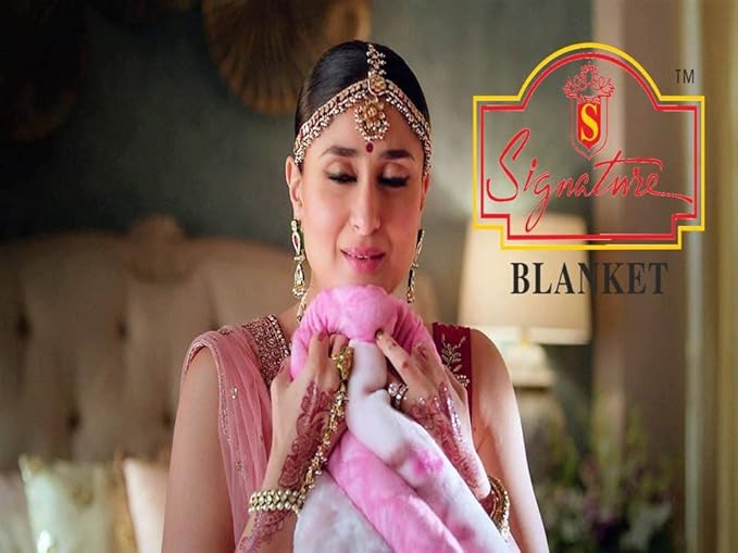 Signature Microfiber Comfy Gold Super Soft 2 Ply King Size Double Bed Luxury Winter Blanket 5kg for Heavy Winter. (Amber Glow)