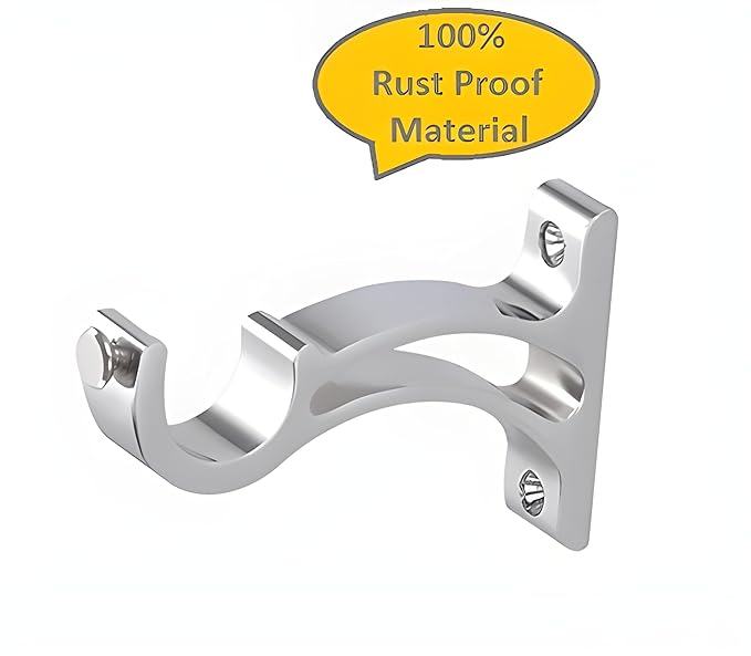 Stainless Steel Curtain Supporter, Parda Rod Holder, Antique Brass Curtain Bracket Set for Doors & Windows, Rod Support/Holder, Curtain Clamp for Windows