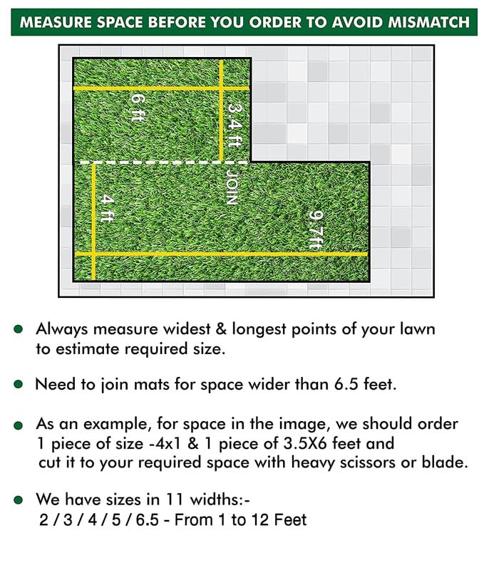 Click to open expanded view   VIDEO     4+ innovative edge High Density Artificial Grass Carpet Mat for Balcony, Lawn, Door Green with 4 Layer Protection
