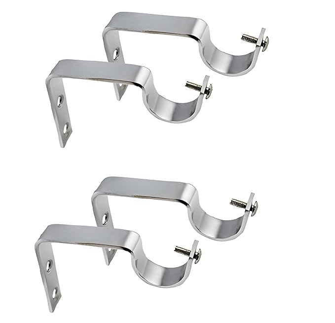 Stainless Steel Curtain Supporter, Parda Rod Holder, Antique Brass Curtain Bracket Set for Doors & Windows, Rod Support/Holder, Curtain Clamp for Windows