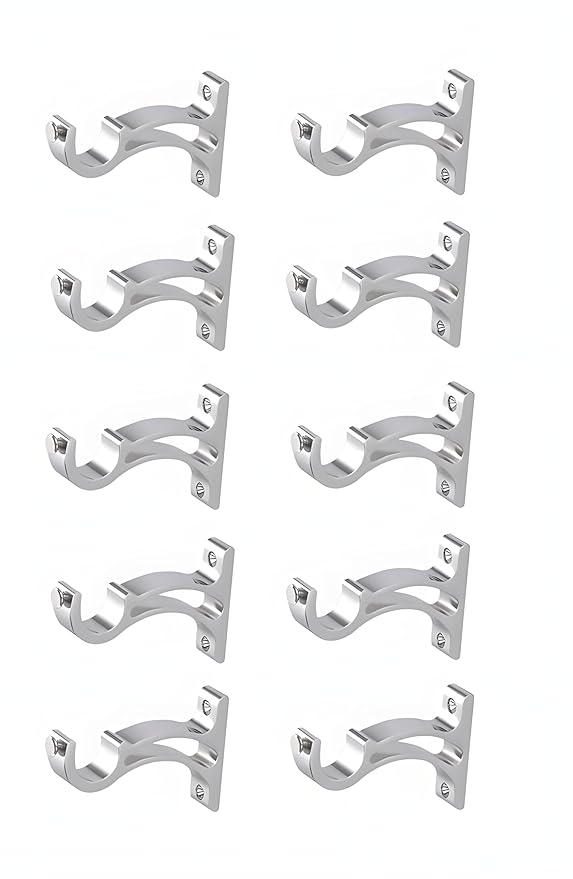 Stainless Steel Curtain Supporter, Parda Rod Holder, Antique Brass Curtain Bracket Set for Doors & Windows, Rod Support/Holder, Curtain Clamp for Windows