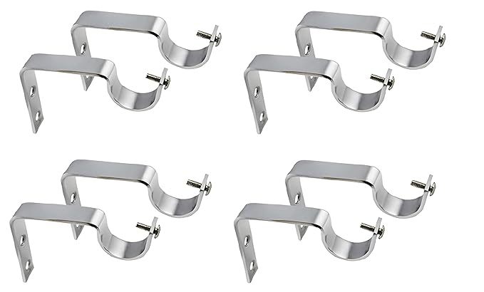 Stainless Steel Curtain Supporter, Parda Rod Holder, Antique Brass Curtain Bracket Set for Doors & Windows, Rod Support/Holder, Curtain Clamp for Windows