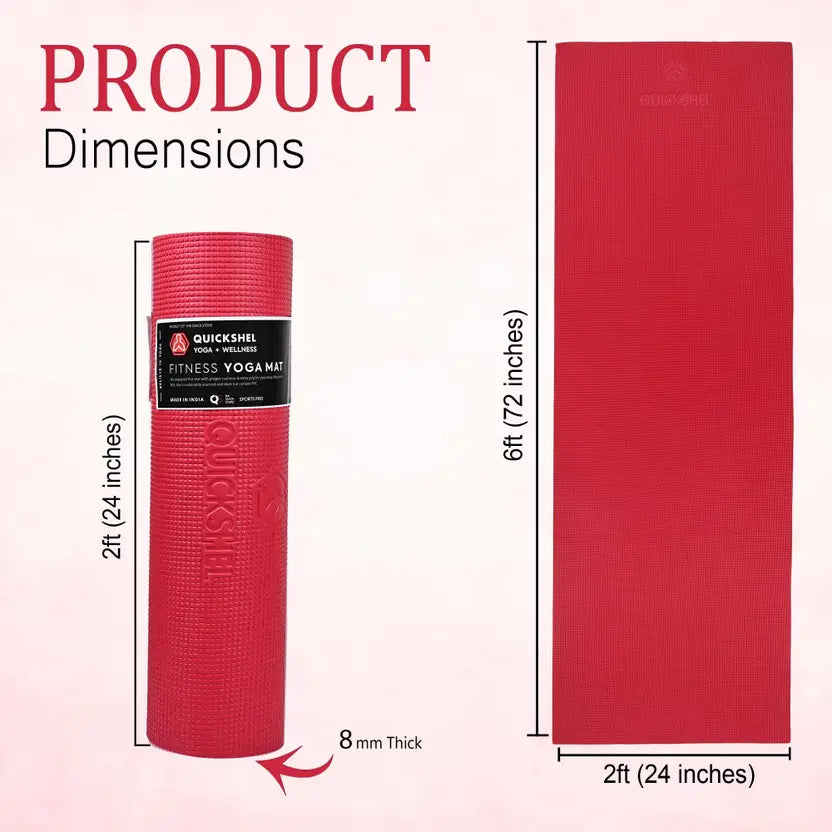 Quick Shel EVA Anti Slip Home Gym Exercise Workout Fitness for Men Women Kids 6 mm and 8 mm Yoga Mat
