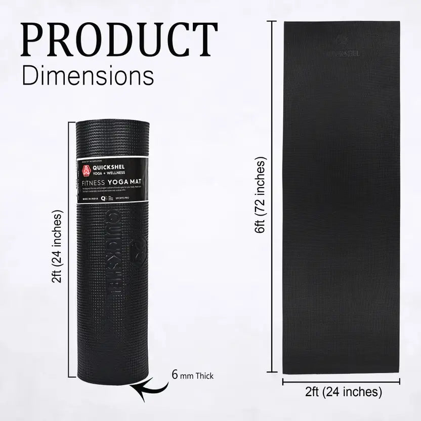 Quick Shel EVA Anti Slip Home Gym Exercise Workout Fitness for Men Women Kids 6 mm and 8 mm Yoga Mat