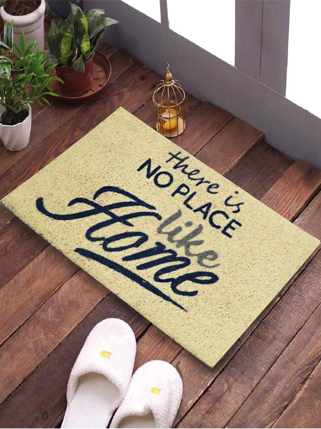SWHF Doormat Mat for Front Door Entrance, Entryway Doormat with Non-Slip PVC Backing for Outdoor and Indoor Use, 14 x 24 Inch Coir Door Mats for Front Porch- Diamond