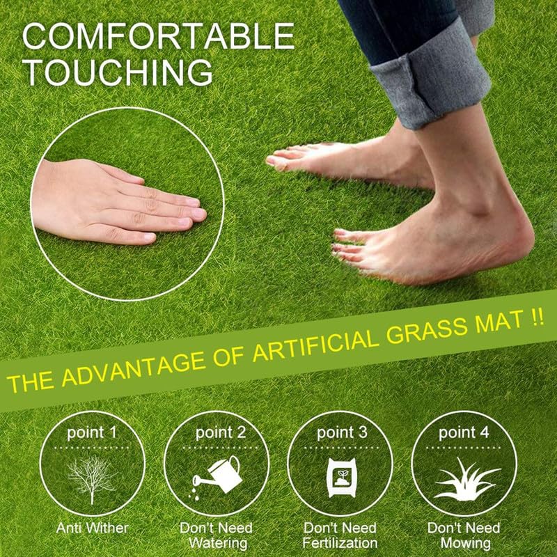 Click to open expanded view   VIDEO     4+ innovative edge High Density Artificial Grass Carpet Mat for Balcony, Lawn, Door Green with 4 Layer Protection