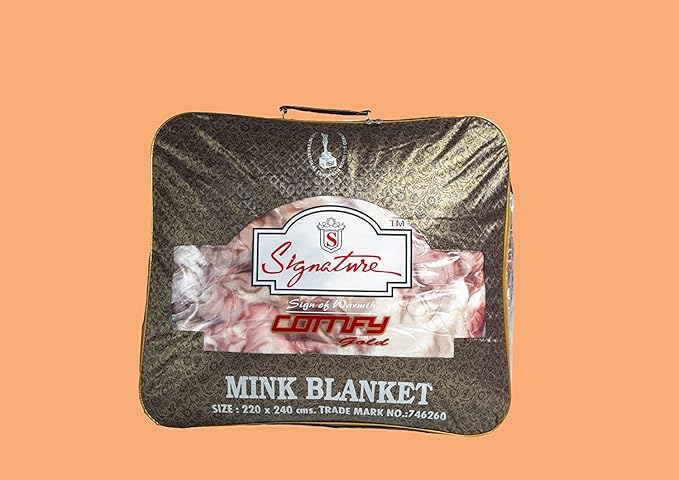 Signature Microfiber Comfy Gold Super Soft 2 Ply King Size Double Bed Luxury Winter Blanket 5kg for Heavy Winter. (Amber Glow)