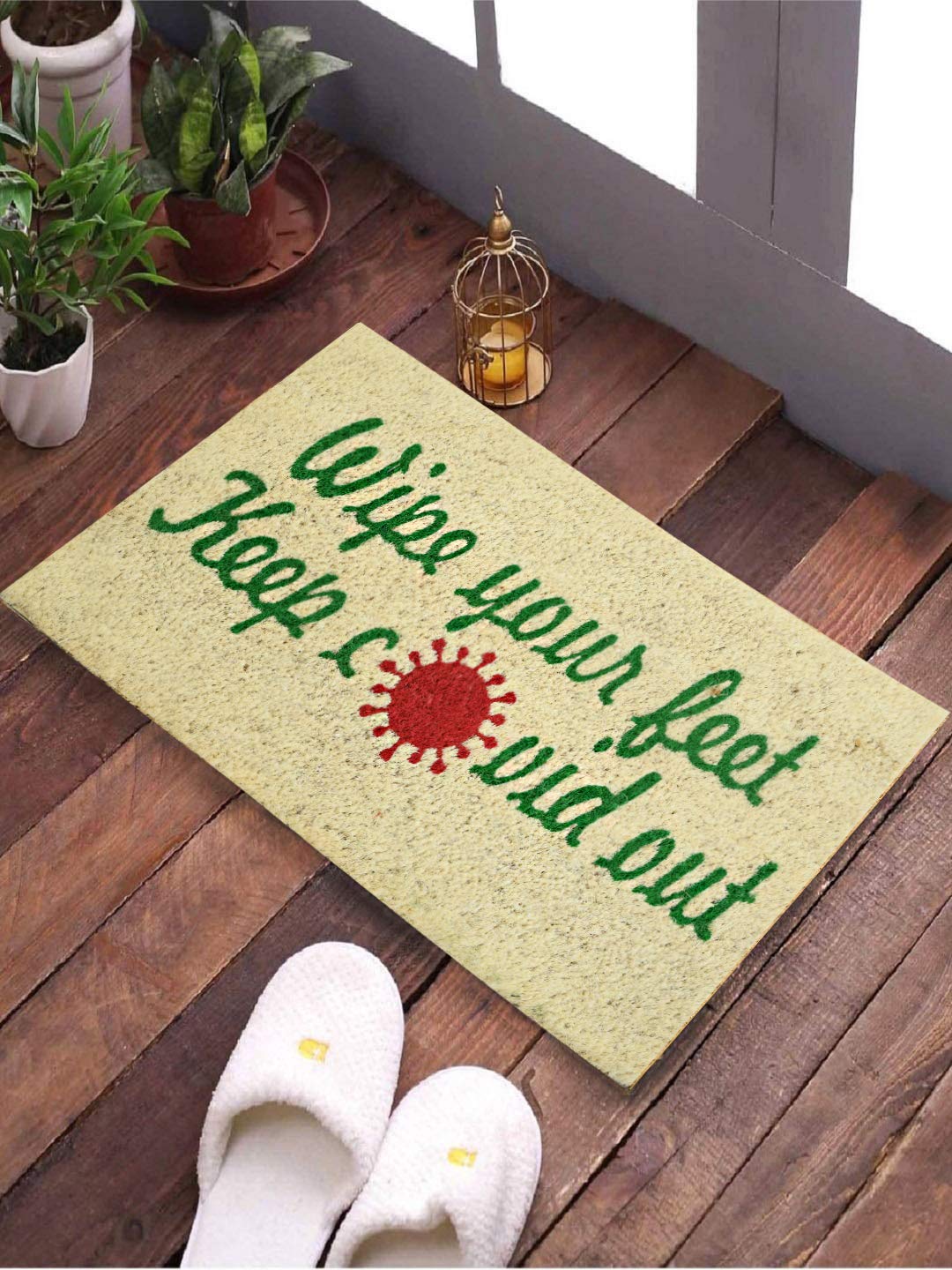SWHF Doormat Mat for Front Door Entrance, Entryway Doormat with Non-Slip PVC Backing for Outdoor and Indoor Use, 14 x 24 Inch Coir Door Mats for Front Porch- Diamond