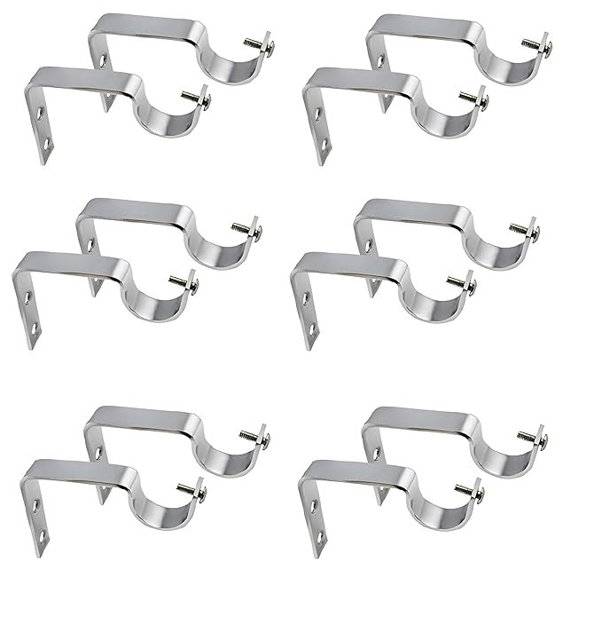 Stainless Steel Curtain Supporter, Parda Rod Holder, Antique Brass Curtain Bracket Set for Doors & Windows, Rod Support/Holder, Curtain Clamp for Windows