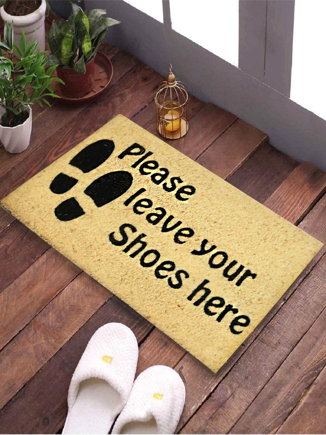 SWHF Doormat Mat for Front Door Entrance, Entryway Doormat with Non-Slip PVC Backing for Outdoor and Indoor Use, 14 x 24 Inch Coir Door Mats for Front Porch- Diamond