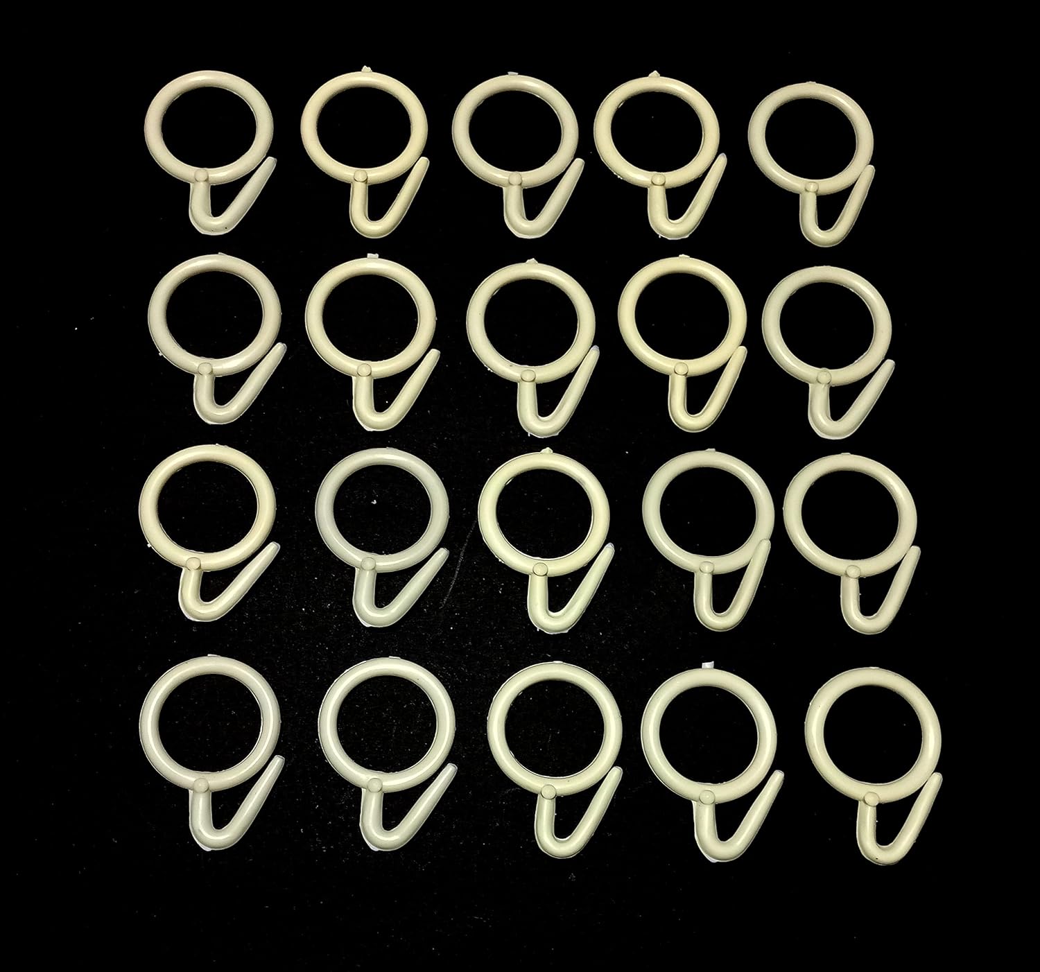 Hesch 9 Plastic Curtain Rings 1.5 inches Cream - Ivory Colour Pack of 100 Pieces