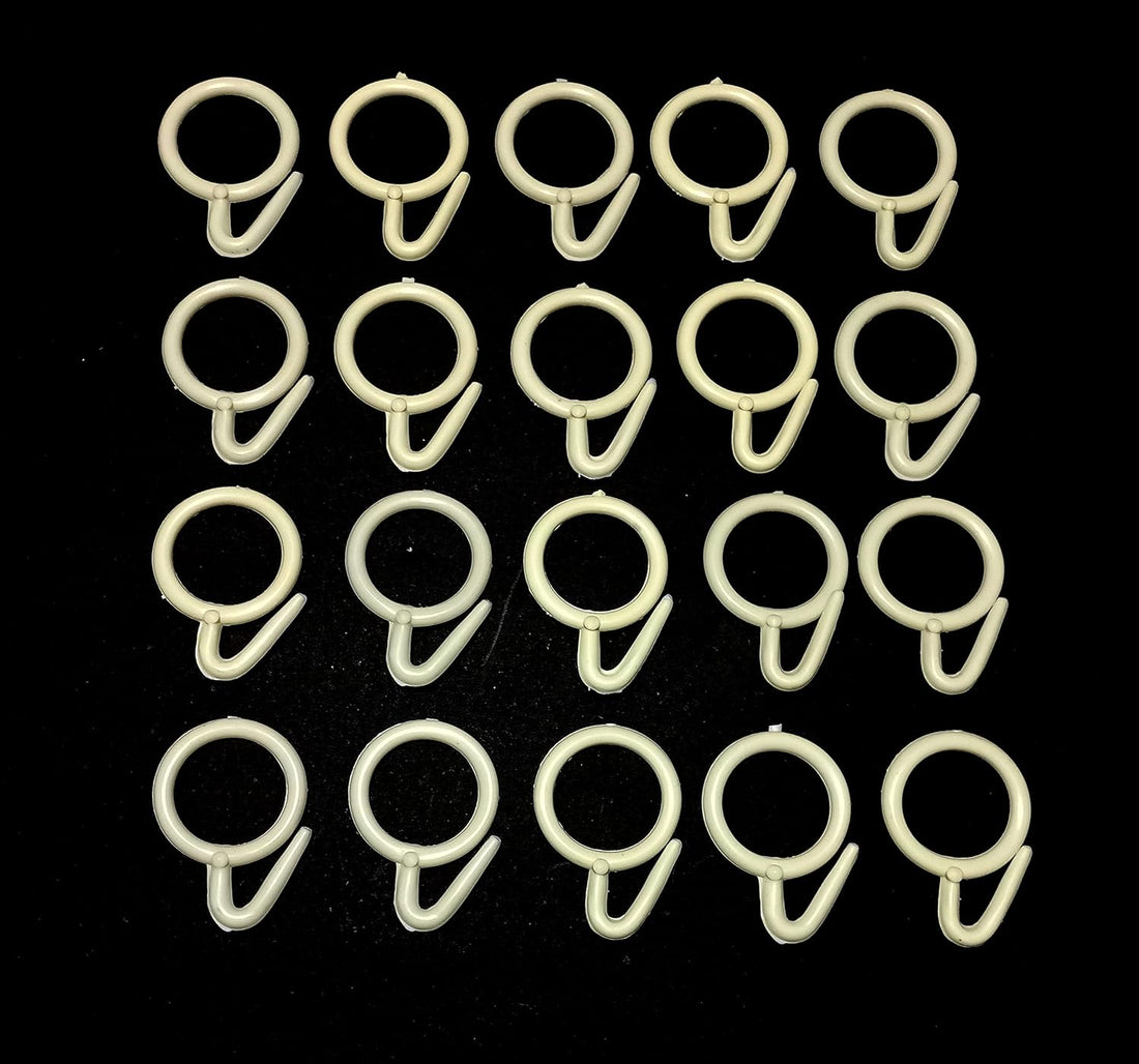 Hesch 9 Plastic Curtain Rings 1.5 inches Cream - Ivory Colour Pack of 100 Pieces