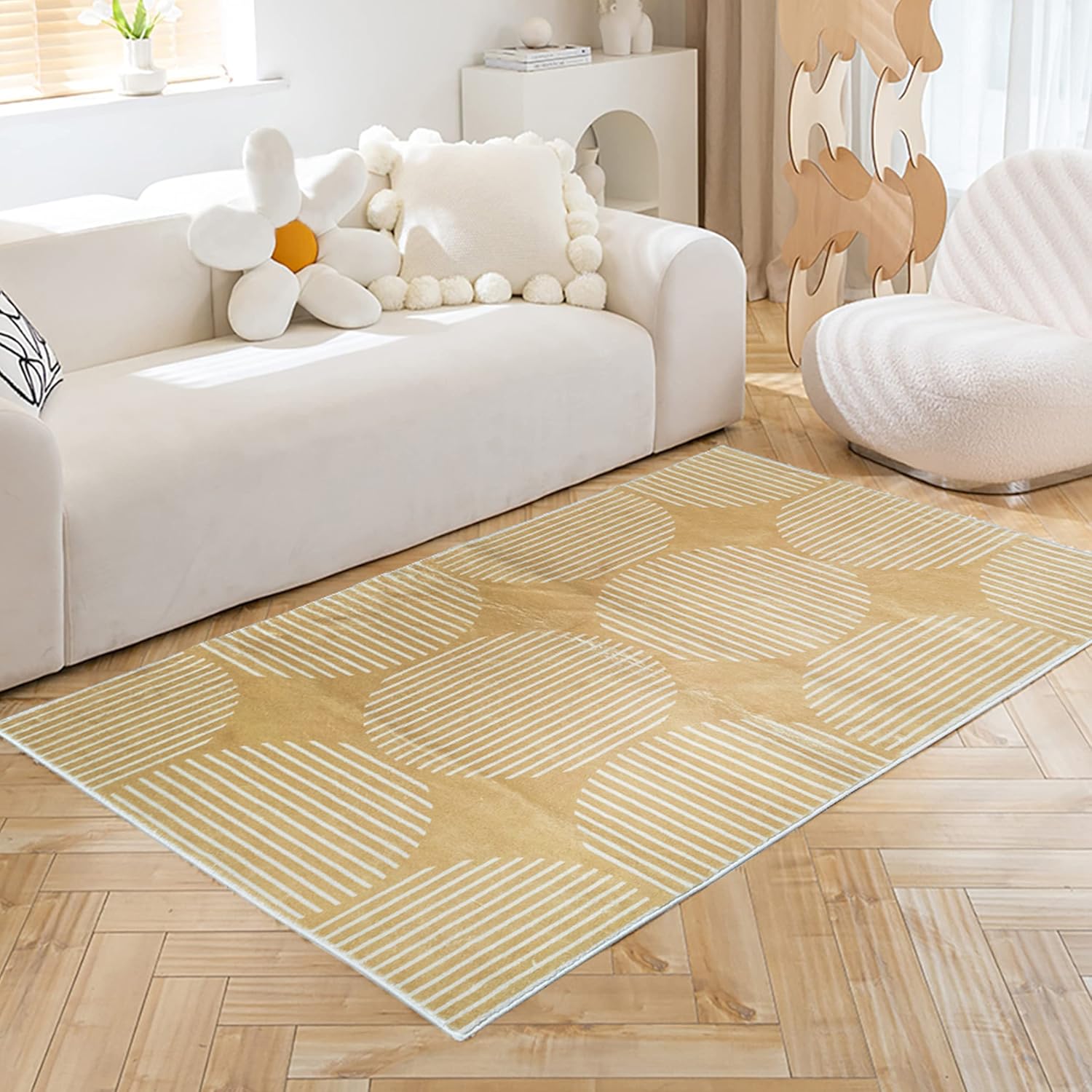 Soft Anti Slip Microfiber Carpet for Living Room, Bedroom