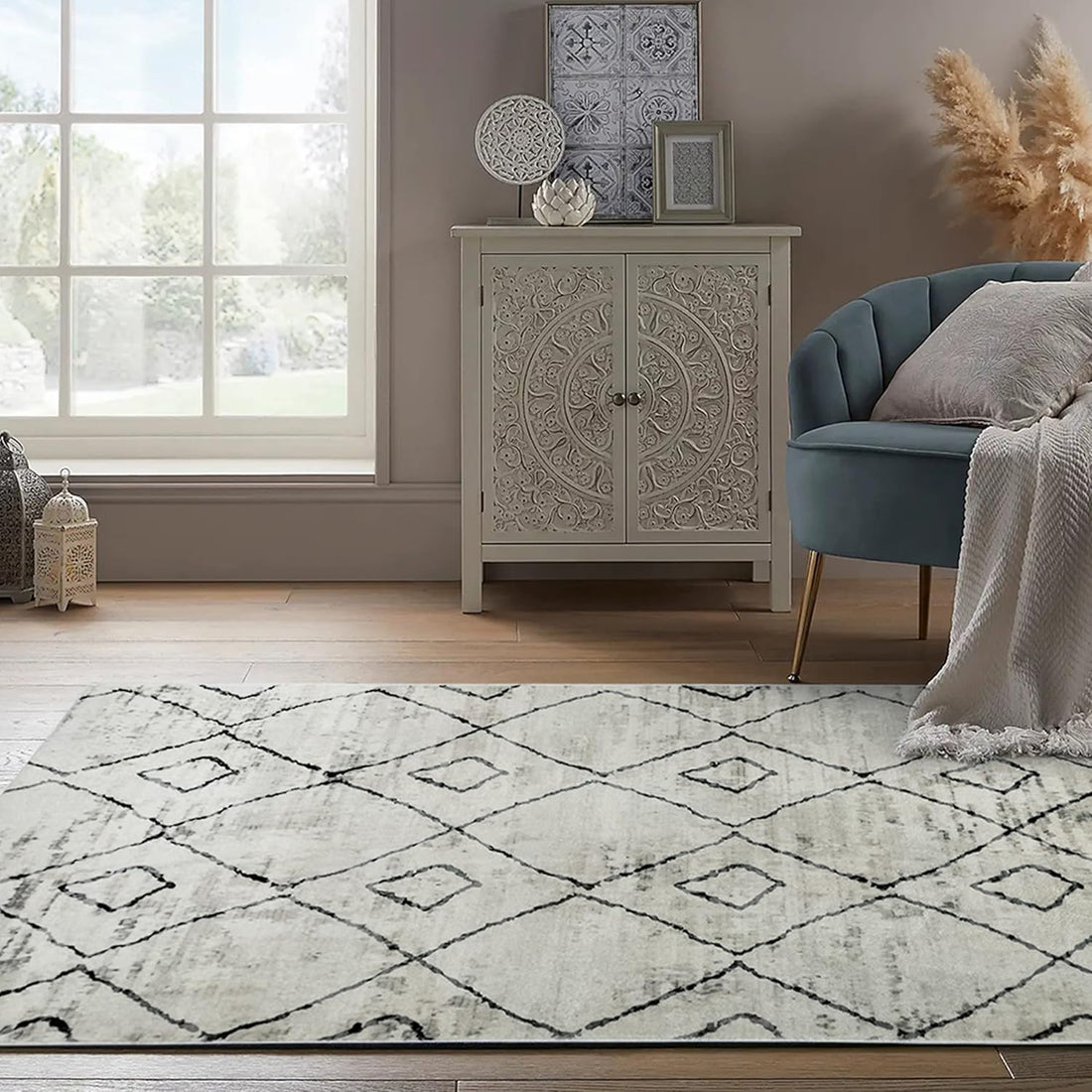 Soft Anti Slip Microfiber Carpet for Living Room, Bedroom