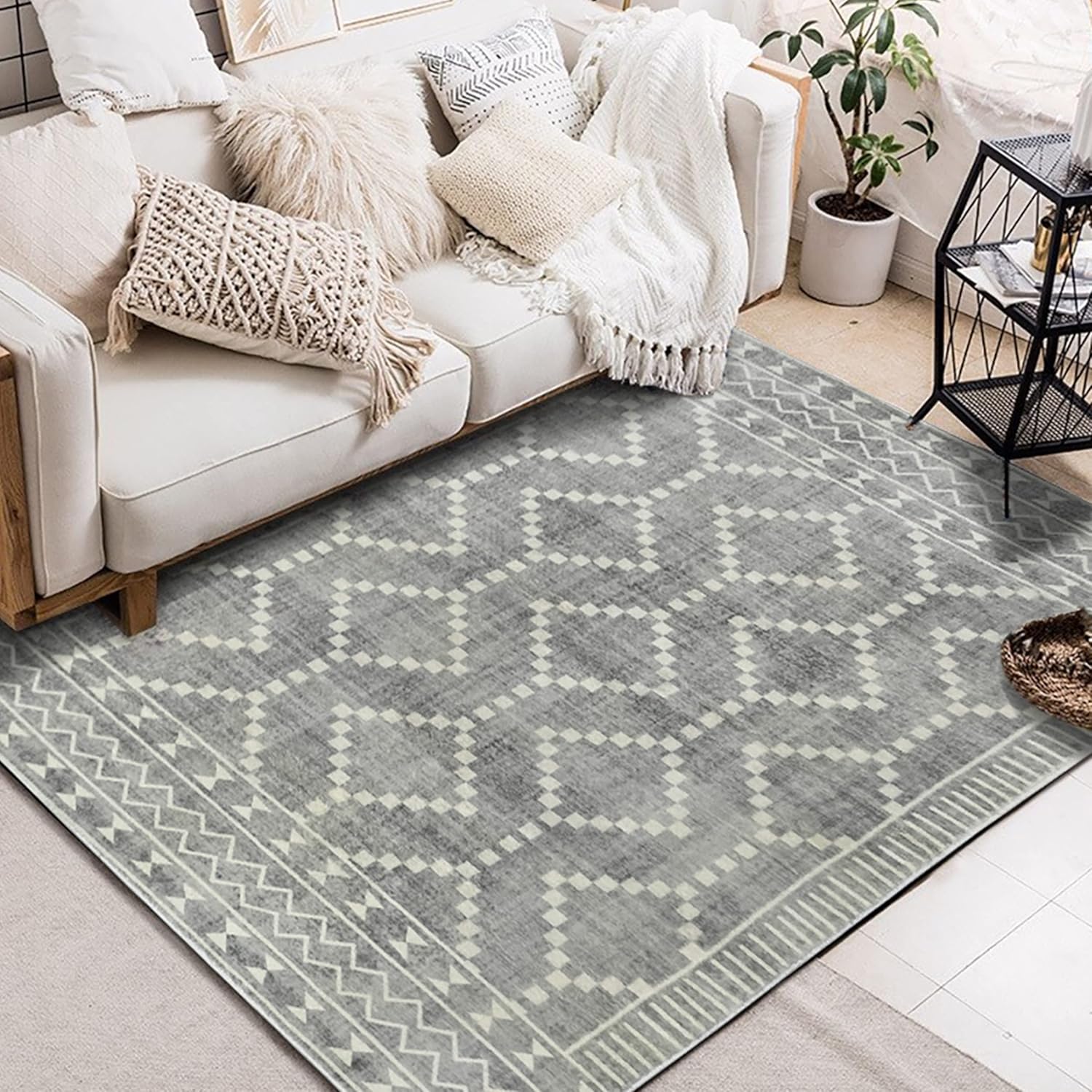 Soft Anti Slip Microfiber Carpet for Living Room, Bedroom