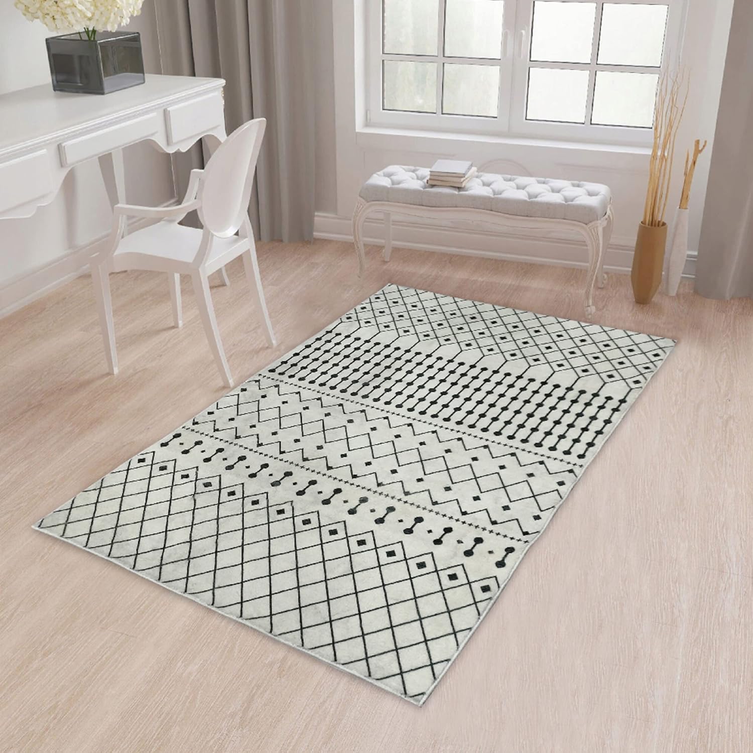 Soft Anti Slip Microfiber Carpet for Living Room, Bedroom