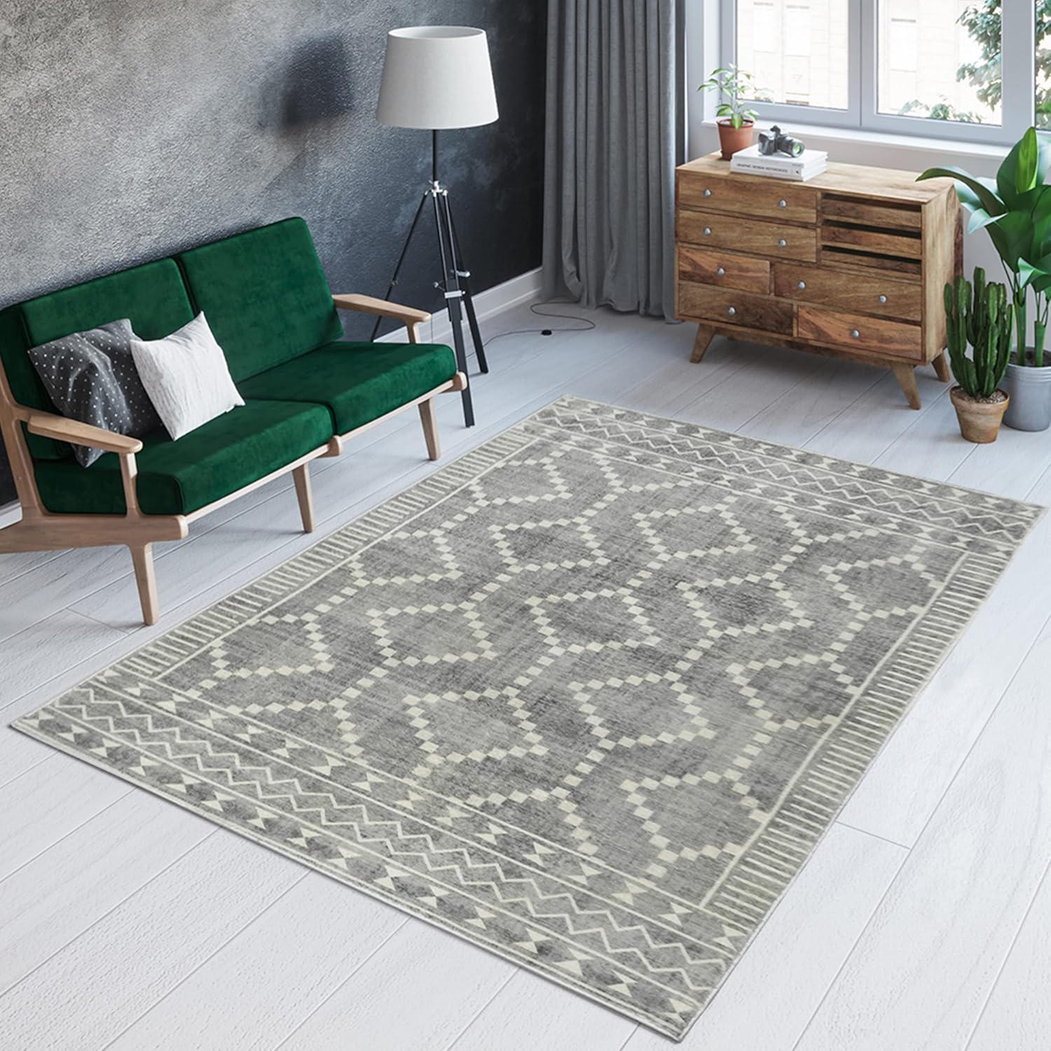 Soft Anti Slip Microfiber Carpet for Living Room, Bedroom