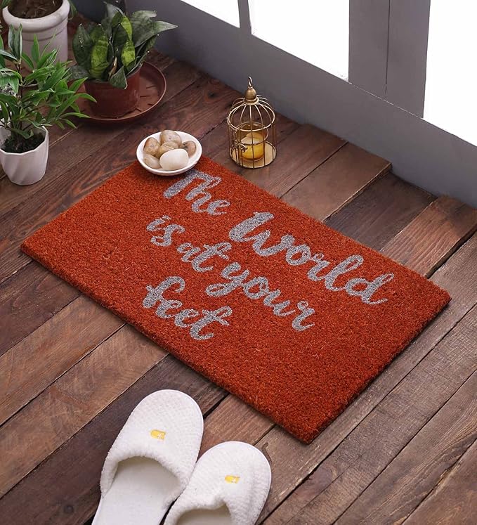 SWHF Doormat Mat for Front Door Entrance, Entryway Doormat with Non-Slip PVC Backing for Outdoor and Indoor Use, 14 x 24 Inch Coir Door Mats for Front Porch- Diamond