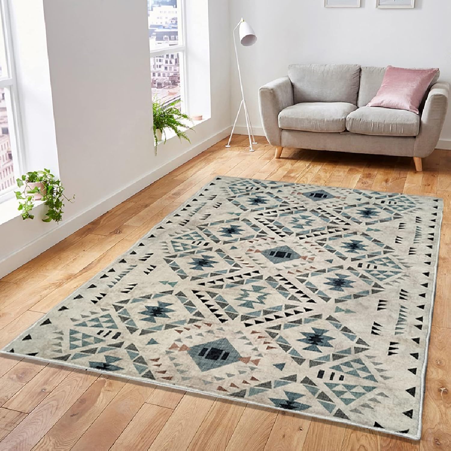 Soft Anti Slip Microfiber Carpet for Living Room, Bedroom