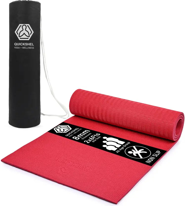 Quick Shel EVA Anti Slip Home Gym Exercise Workout Fitness for Men Women Kids 6 mm and 8 mm Yoga Mat