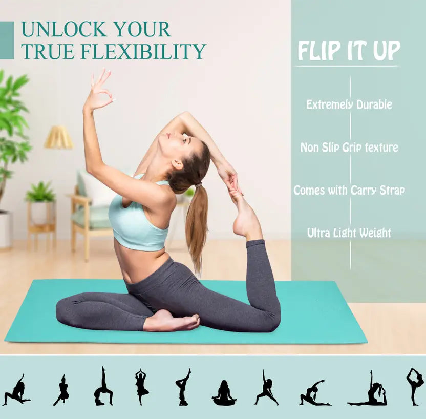 Quick Shel EVA Anti Slip Home Gym Exercise Workout Fitness for Men Women Kids 6 mm and 8 mm Yoga Mat