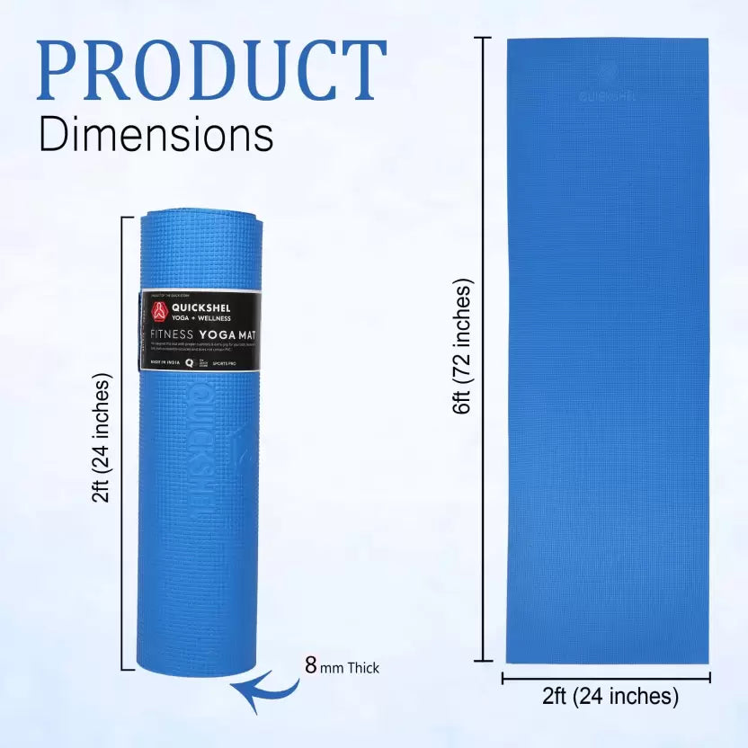 Quick Shel EVA Anti Slip Home Gym Exercise Workout Fitness for Men Women Kids 6 mm and 8 mm Yoga Mat