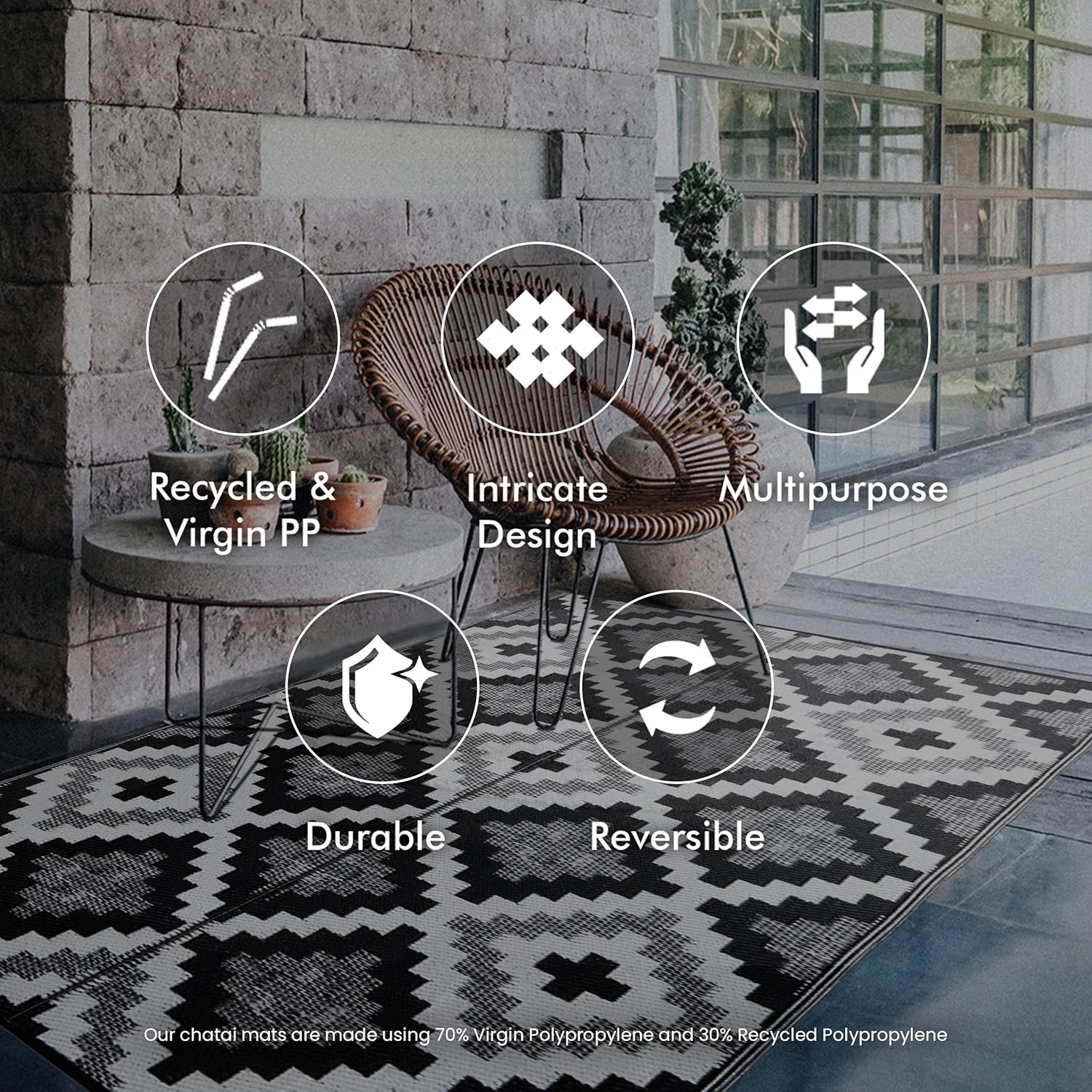 Sapana Carpet-Mats Chatai Mats for Home Multipurpose Foldable Reversible Floor Mat Rectangular Plastic Mat for Floor, Sleeping, Travel, Outdoor, Indoor