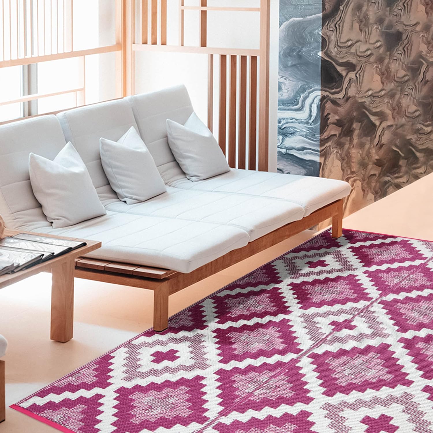 Sapana Carpet-Mats Chatai Mats for Home Multipurpose Foldable Reversible Floor Mat Rectangular Plastic Mat for Floor, Sleeping, Travel, Outdoor, Indoor