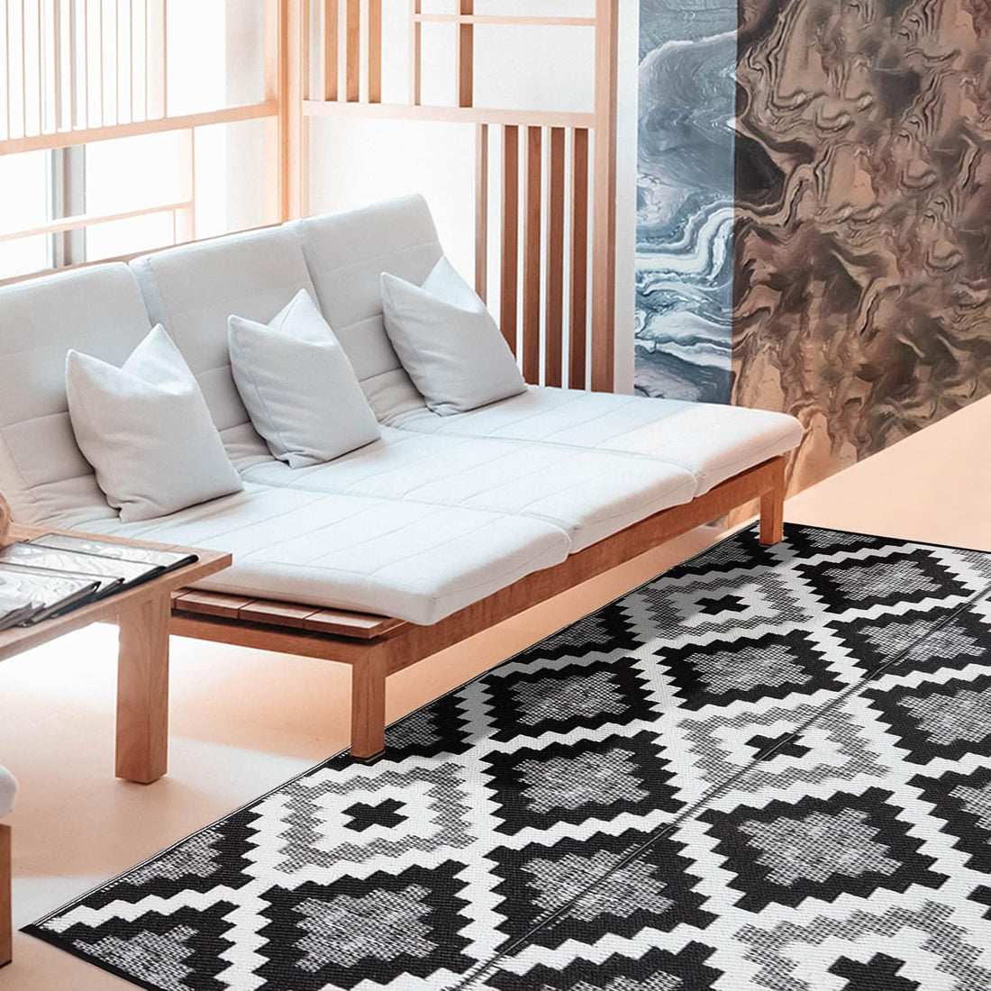 Sapana Carpet-Mats Chatai Mats for Home Multipurpose Foldable Reversible Floor Mat Rectangular Plastic Mat for Floor, Sleeping, Travel, Outdoor, Indoor