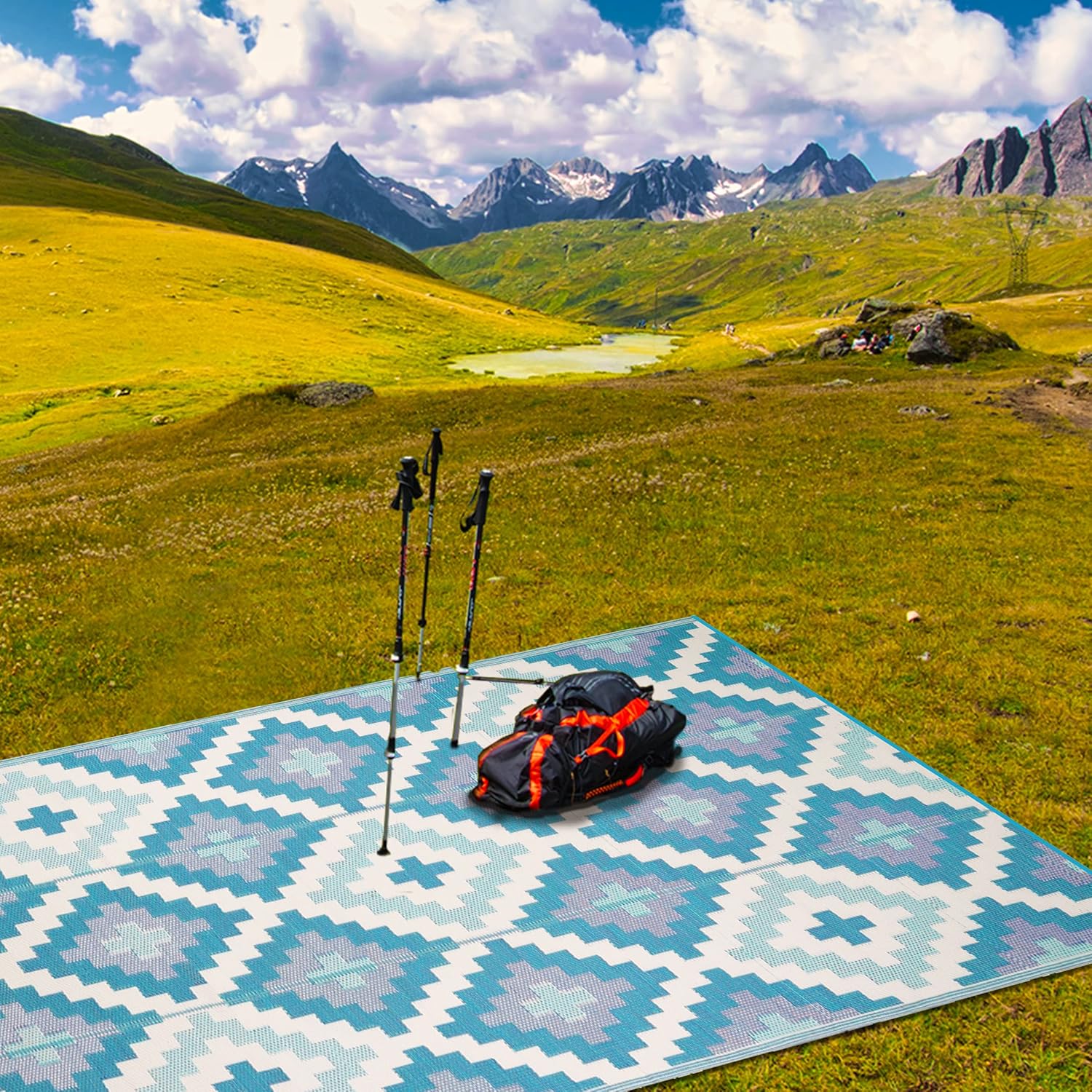 Sapana Carpet-Mats Chatai Mats for Home Multipurpose Foldable Reversible Floor Mat Rectangular Plastic Mat for Floor, Sleeping, Travel, Outdoor, Indoor