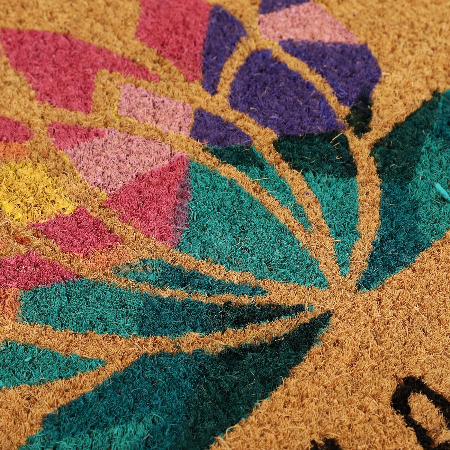 SWHF Doormat Mat for Front Door Entrance, Entryway Doormat with Non-Slip PVC Backing for Outdoor and Indoor Use, 14 x 24 Inch Coir Door Mats for Front Porch- Diamond