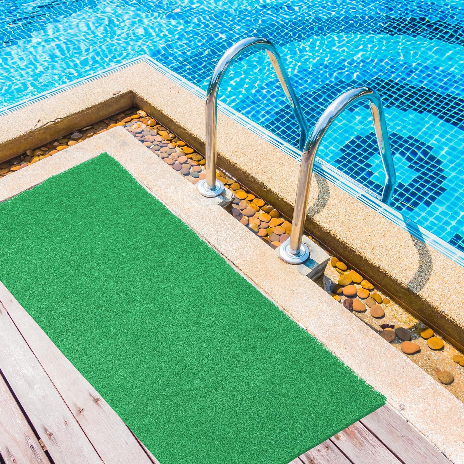 DURO SOFT MATS Eco Non Slip PVC Door Mats for Home Entrance, Mat for Living Room, Kitchen Floor, Sink, Outdoor, Indoor, Bathroom, 12 mm Thick Waterproof Doormat/Runner/Rug, 4x4ft, Square, Grey