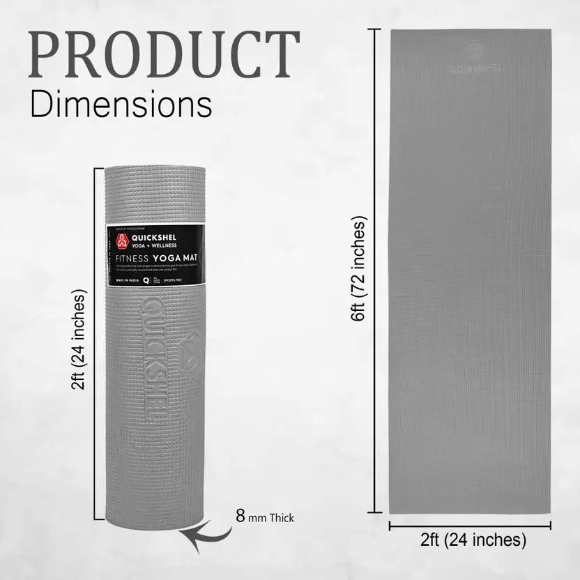 Quick Shel EVA Anti Slip Home Gym Exercise Workout Fitness for Men Women Kids 6 mm and 8 mm Yoga Mat