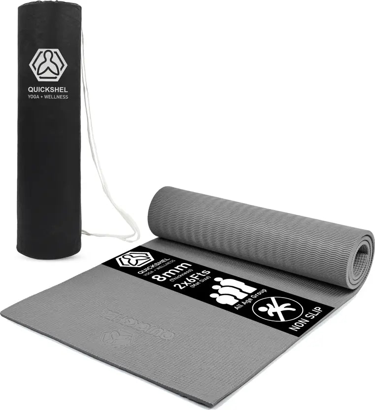 Quick Shel EVA Anti Slip Home Gym Exercise Workout Fitness for Men Women Kids 6 mm and 8 mm Yoga Mat