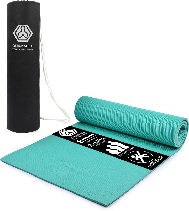 Quick Shel EVA Anti Slip Home Gym Exercise Workout Fitness for Men Women Kids 6 mm and 8 mm Yoga Mat