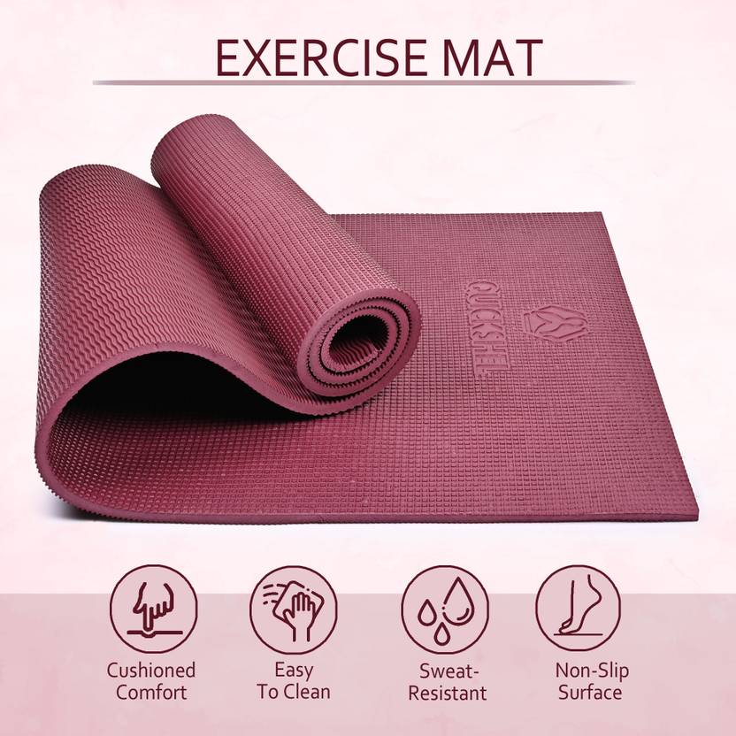 Quick Shel EVA Anti Slip Home Gym Exercise Workout Fitness for Men Women Kids 6 mm and 8 mm Yoga Mat