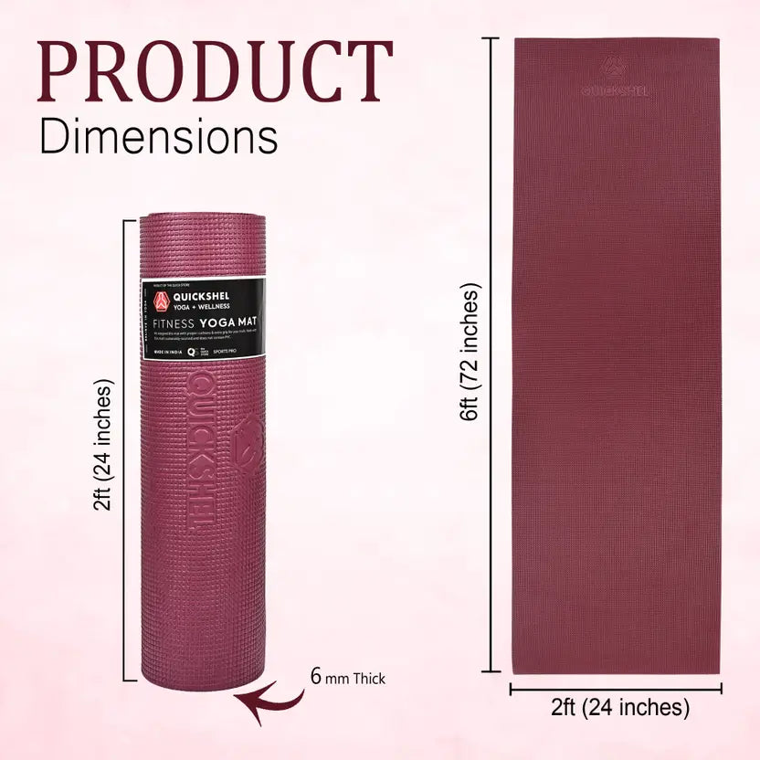 Quick Shel EVA Anti Slip Home Gym Exercise Workout Fitness for Men Women Kids 6 mm and 8 mm Yoga Mat