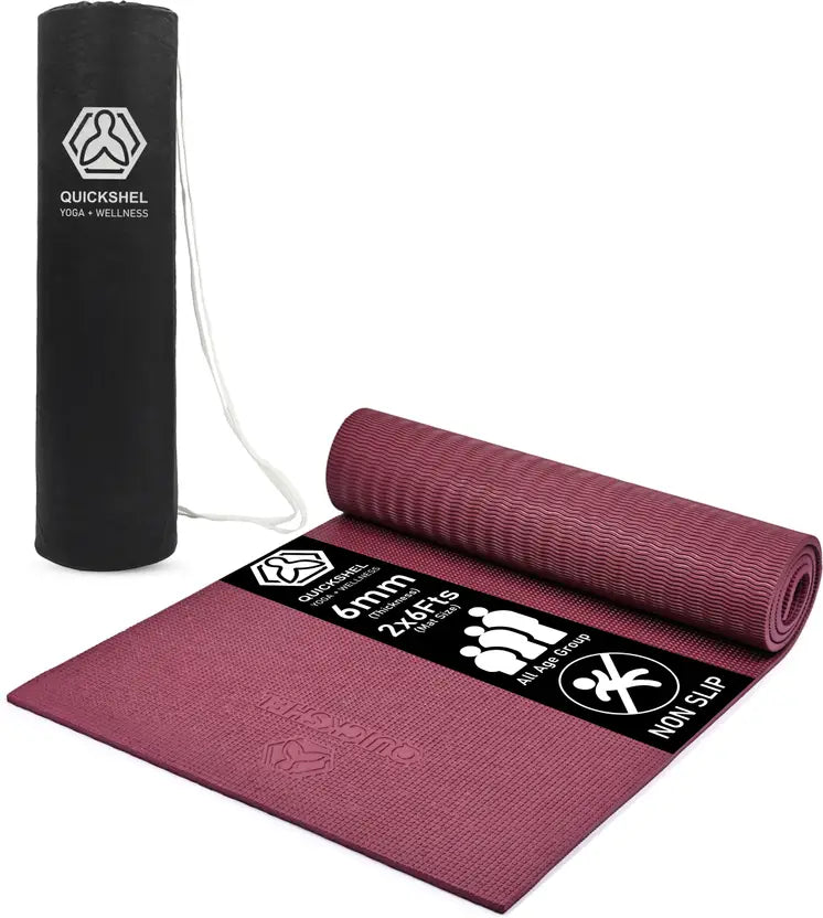 Quick Shel EVA Anti Slip Home Gym Exercise Workout Fitness for Men Women Kids 6 mm and 8 mm Yoga Mat