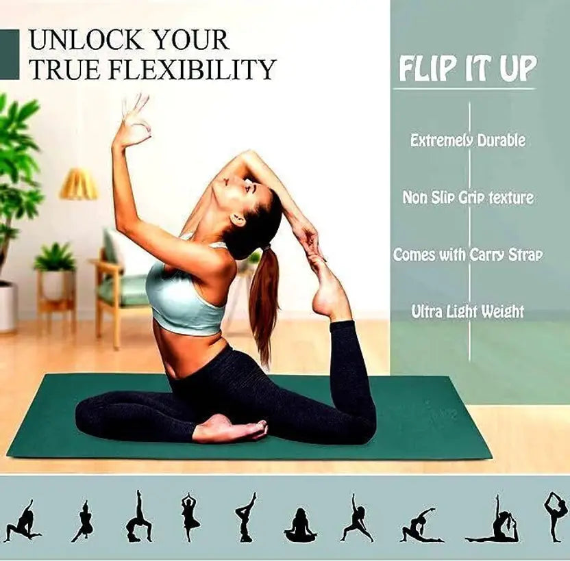 Quick Shel EVA Anti Slip Home Gym Exercise Workout Fitness for Men Women Kids 6 mm and 8 mm Yoga Mat